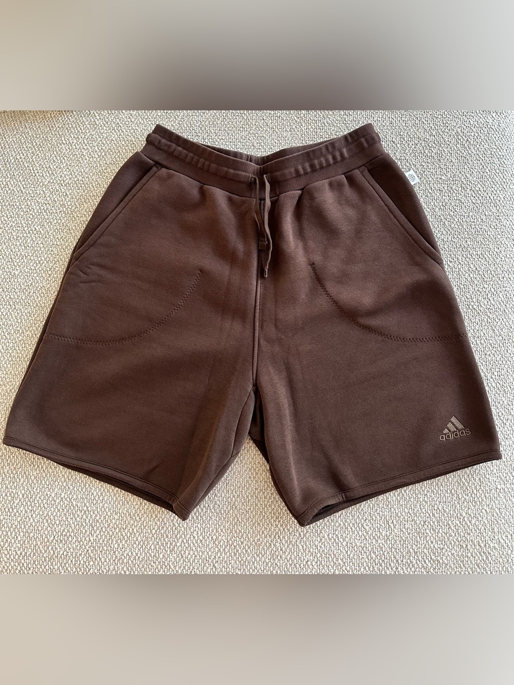 Adidas Men's Brown Knit Drawstring Shorts